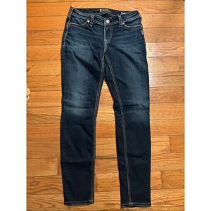 Silver Midrise Skinny Jeans